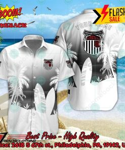 Grimsby Town FC Palm Tree Surfboard Personalized Name Button Shirt
