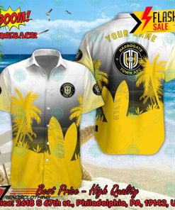 Harrogate Town AFC Palm Tree Surfboard Personalized Name Button Shirt
