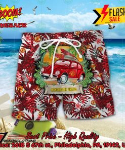 Manchester United FC Car Surfboard Coconut Tree Button Shirt
