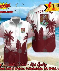 Northampton Town FC Palm Tree Surfboard Personalized Name Button Shirt