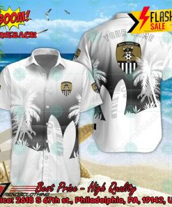 Notts County FC Palm Tree Surfboard Personalized Name Button Shirt