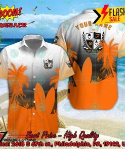 Port Vale FC Palm Tree Surfboard Personalized Name Button Shirt