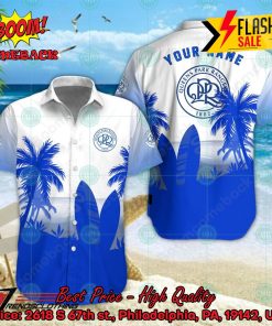 Queens Park Rangers FC Palm Tree Surfboard Personalized Name Button Shirt