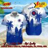 Ross County FC Palm Tree Surfboard Personalized Name Button Shirt