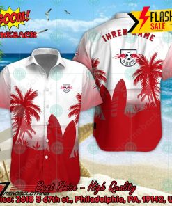 RB Leipzig Palm Tree Surfboard Personalized Name Button Shirt