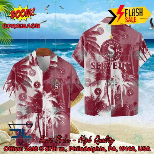 Servette FC Big Logo Coconut Tree Hawaiian Shirt
