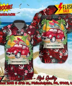 Southampton FC Car Surfboard Coconut Tree Button Shirt