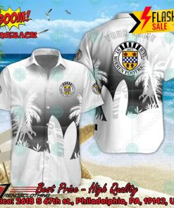 St. Mirren FC Palm Tree Surfboard Personalized Name Button Shirt