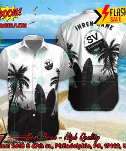SV Sandhausen Palm Tree Surfboard Personalized Name Button Shirt