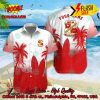 Swansea City AFC Palm Tree Surfboard Personalized Name Button Shirt