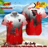 USA Perpignan Palm Tree Surfboard Personalized Name Button Shirt