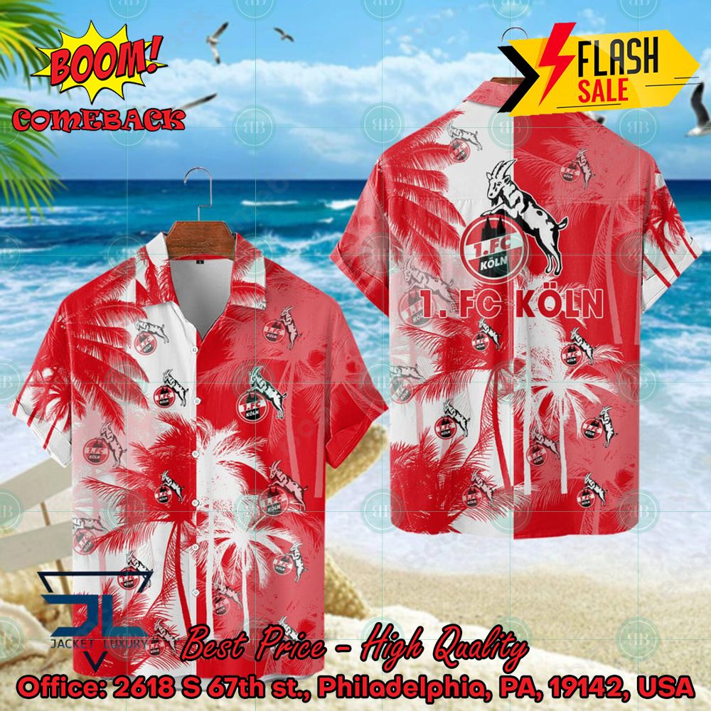 1. FC Koln Coconut Tree Hawaiian Shirt