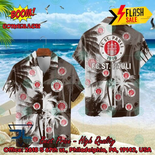 FC St. Pauli Coconut Tree Hawaiian Shirt
