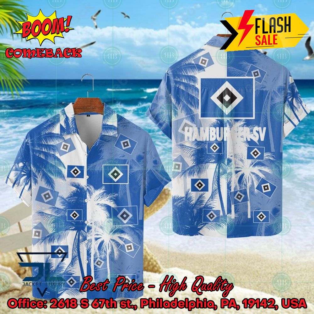 Hamburger SV Coconut Tree Hawaiian Shirt