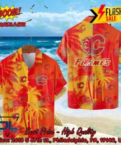 NHL Calgary Flames Coconut Tree Hawaiian Shirt
