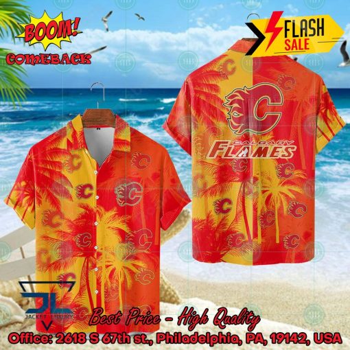 NHL Calgary Flames Coconut Tree Hawaiian Shirt