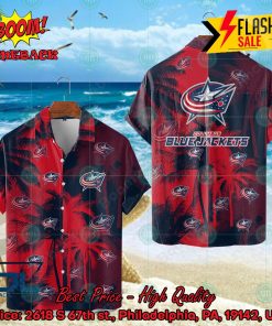 NHL Columbus Blue Jackets Coconut Tree Hawaiian Shirt