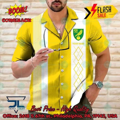 Norwich City FC Multicolor Personalized Name Hawaiian Shirt