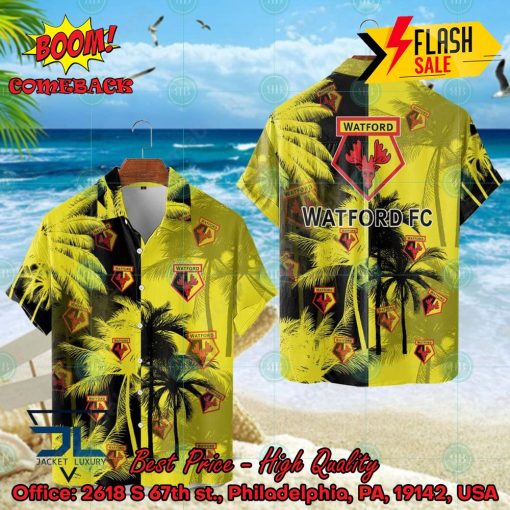 Watford FC Coconut Tree Hawaiian Shirt