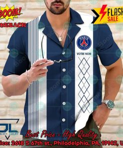 Paris Saint-Germain Multicolor Personalized Name Hawaiian Shirt