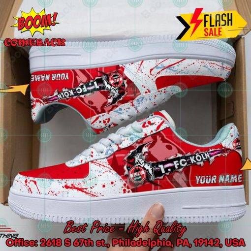 Personalized Name 1. FC Koln Trending 2024 Custom Nike Air Force Sneakers