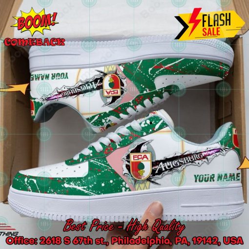 Personalized Name FC Augsburg Trending 2024 Custom Nike Air Force Sneakers