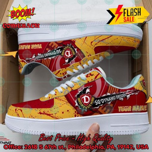 Personalized Name SG Dynamo Dresden Trending 2024 Custom Nike Air Force Sneakers