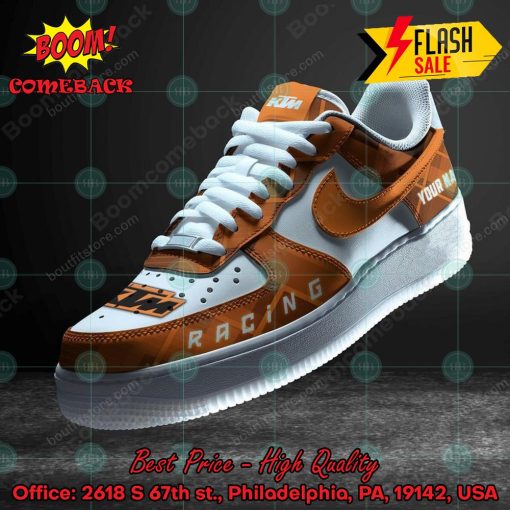 KTM Racing Personalized Name Custom Nike Air Force Sneakers