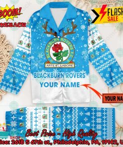 blackburn rovers fc deer horn personalized name pajamas set for christmas 2024 2 XQCLP