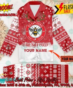 Brentford FC Deer Horn Personalized Name Pajamas Set For Christmas 2024