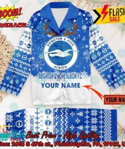 brighton hove albion fc deer horn personalized name pajamas set for christmas 2024 2 RDRp0