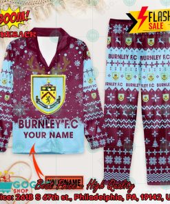 Burnley FC Deer Horn Personalized Name Pajamas Set For Christmas 2024