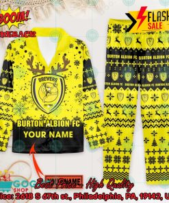 Burton Albion FC Deer Horn Personalized Name Pajamas Set For Christmas 2024