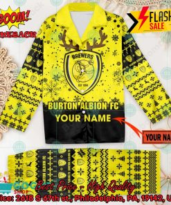 Burton Albion FC Deer Horn Personalized Name Pajamas Set For Christmas 2024