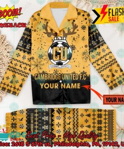 cambridge united fc deer horn personalized name pajamas set for christmas 2024 2 1phVe