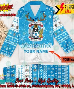 Coventry City FC Deer Horn Personalized Name Pajamas Set For Christmas 2024