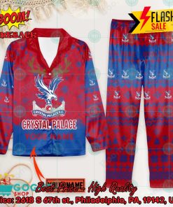 Crystal Palace FC Deer Horn Personalized Name Pajamas Set For Christmas 2024