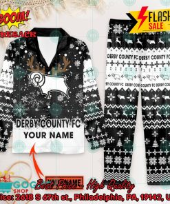 Derby County FC Deer Horn Personalized Name Pajamas Set For Christmas 2024