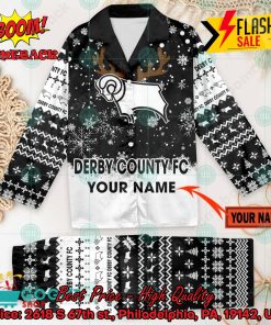 Derby County FC Deer Horn Personalized Name Pajamas Set For Christmas 2024