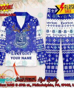 Everton FC Deer Horn Personalized Name Pajamas Set For Christmas 2024