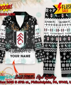 Fulham FC Deer Horn Personalized Name Pajamas Set For Christmas 2024