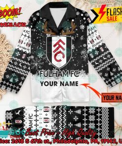 Fulham FC Deer Horn Personalized Name Pajamas Set For Christmas 2024