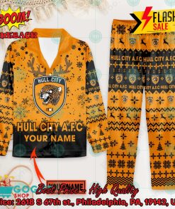 Hull City AFC Deer Horn Personalized Name Pajamas Set For Christmas 2024