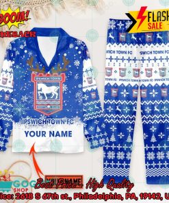 Ipswich Town FC Deer Horn Personalized Name Pajamas Set For Christmas 2024