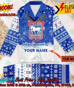 ipswich town fc deer horn personalized name pajamas set for christmas 2024 2 6HZDw