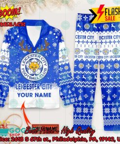 Leicester City FC Deer Horn Personalized Name Pajamas Set For Christmas 2024