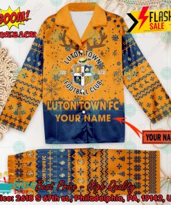 luton town fc deer horn personalized name pajamas set for christmas 2024 2 RW4FI