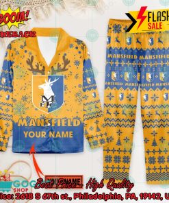 Mansfield Town FC Deer Horn Personalized Name Pajamas Set For Christmas 2024