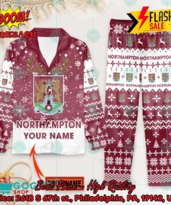 Northampton Town FC Deer Horn Personalized Name Pajamas Set For Christmas 2024