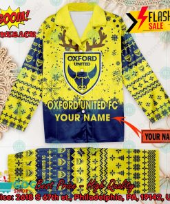 oxford united fc deer horn personalized name pajamas set for christmas 2024 2 d5ex7